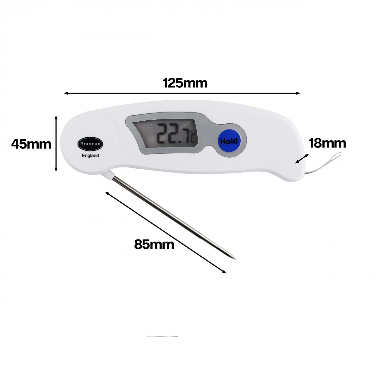 Brannan Calibrated Folding Probe Thermometer Cert Date 10/06/2024